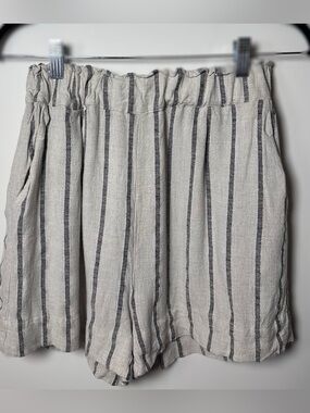 Urban Outfitters Striped Linen Blend Pull-On Shorts | Size Medium
